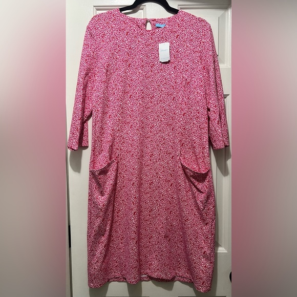 J. McLaughlin NWT Catalyst pink/white sheath dress with pockets XL - Picture 1 of 3